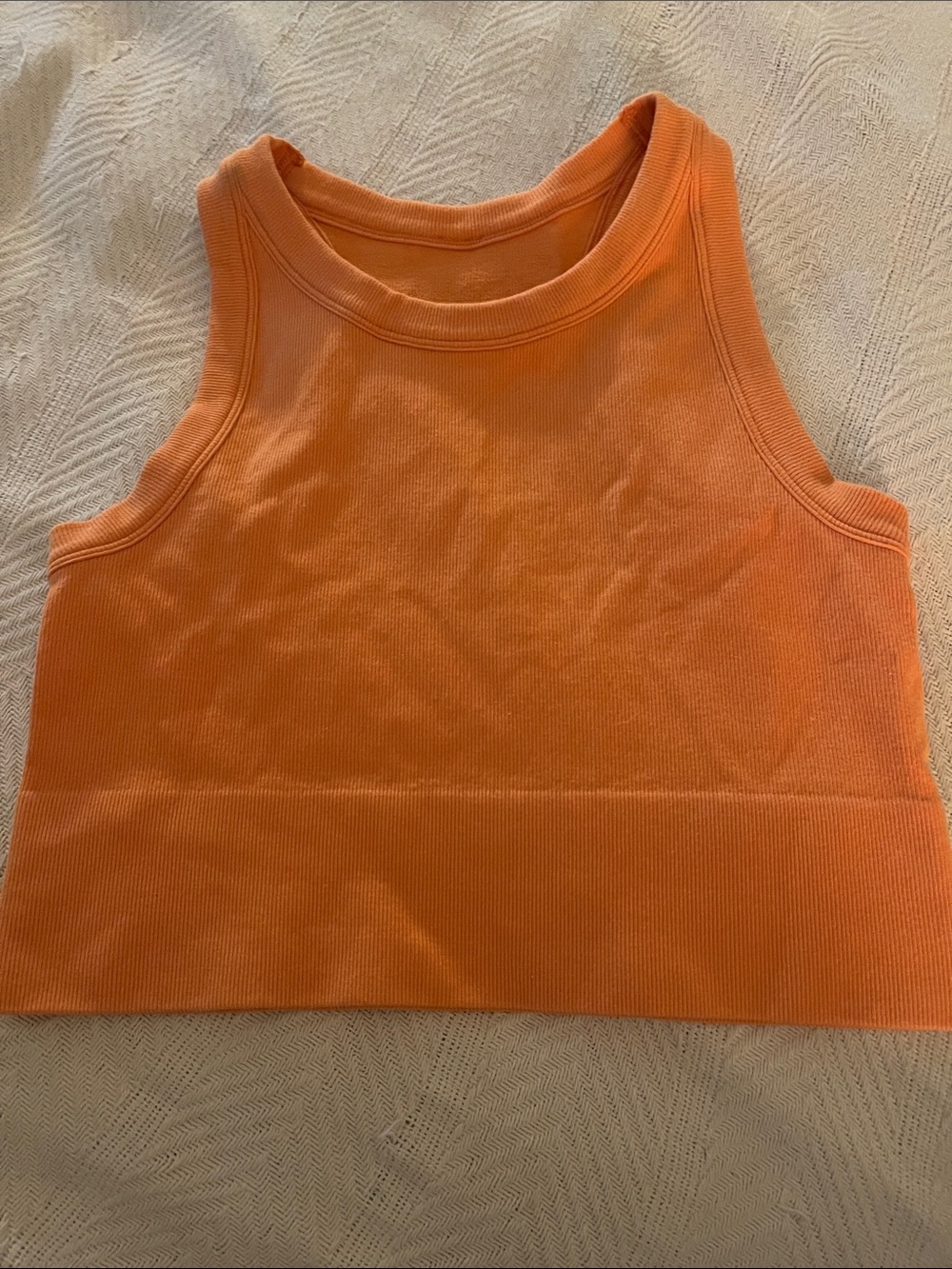 Kids Orange Ribbed Tank Top